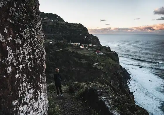 A cliff path above the Atlantic on the Madeira coast