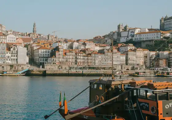 A rabelo boat on the Douro below the Ribeira in Porto