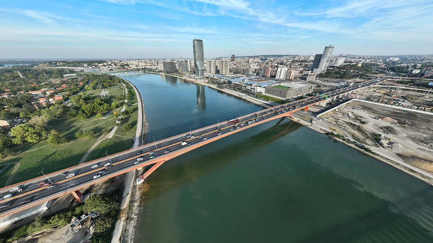 The Belgrade waterfront on the Sava